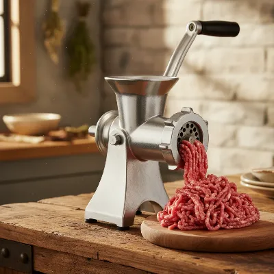 LEM Products #10 Stainless Steel Clamp-on Hand Grinder for small batch meat processing